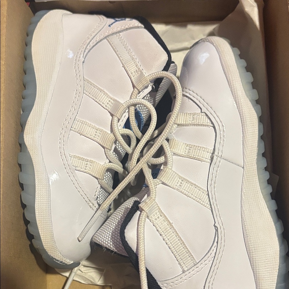 Jordan White and Blue Kids' Sneakers